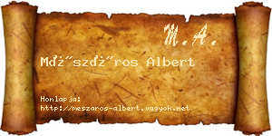 Mészáros Albert névjegykártya