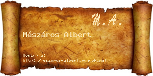 Mészáros Albert névjegykártya