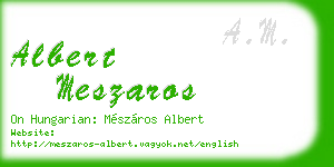 albert meszaros business card