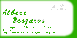 albert meszaros business card
